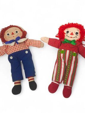 VTG Raggedy Ann &amp; Andy Doll Set Knickerbocker Hasbro 1996 Classic Rag Doll